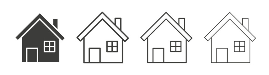 House icons collection. vector set in black color