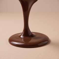 Obraz premium Melted chocolate with rich glossy texture ideal for desserts cooking isolated on plain backdrop cutout