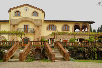 Autumn view of the Pratello farmhouse. October 20, 2024 Pratello, Padenghe sul Garda, Brescia, Italy