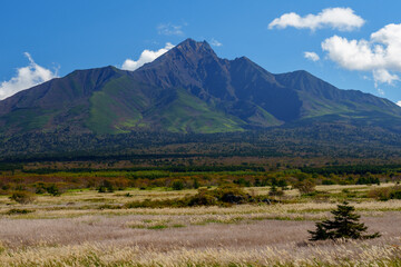 Fototapeta premium 秋の利尻島から利尻山 北海道離島の旅