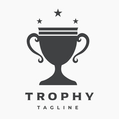 Champions Trophy Silhouette. Champions Trophy Badge Trophy icon illustration