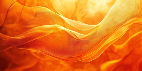 Obraz premium An artistic depiction of flowing fabrics, gracefully intertwined, pulsating with warm orange tones.