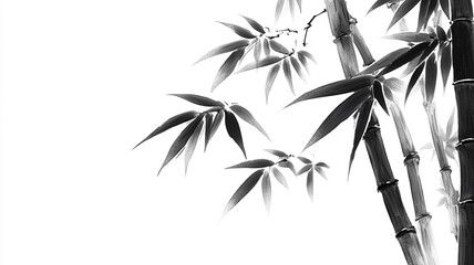 Bamboo leaves silhouette vector design, perfect for Japanese-inspired floral decorations
