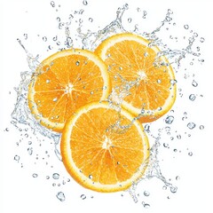 Refreshing Citrus Splash Three Slices of Juicy Orange