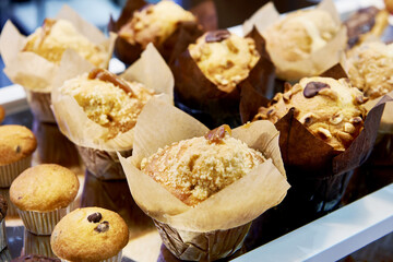 Cakes in pastry shop