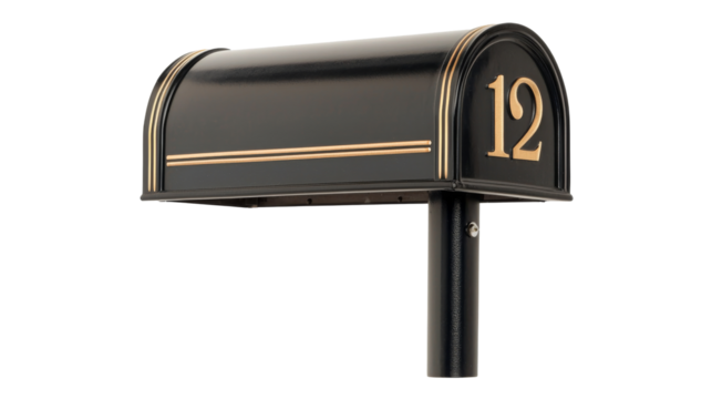 Sending modern mail transparent mailbox with address for postal info