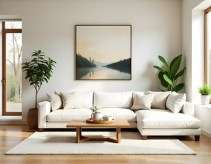 Fototapeta premium High quality modern living room interior design.