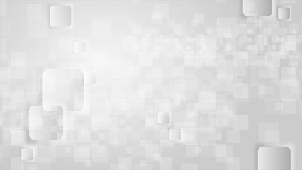 Abstract grey tech geometric glossy squares background