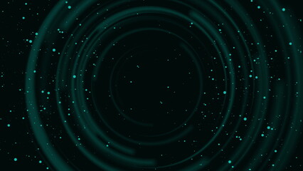 Obraz premium Cyan blue smooth circles and dots on black background