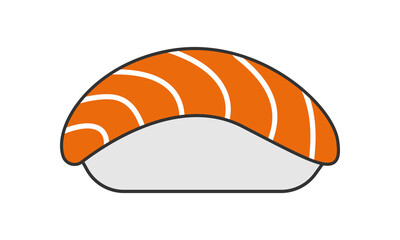 Nigiri sushi with rice ball and raw fish PNG. Japanese food minimalist. Transparent background