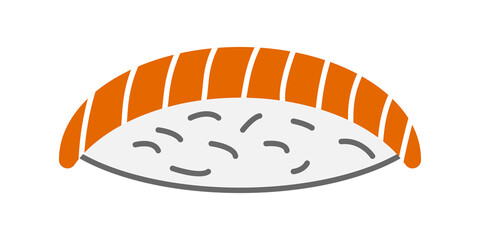 Japanese sushi nigiri with raw salmon and rice ball. PNG transparent