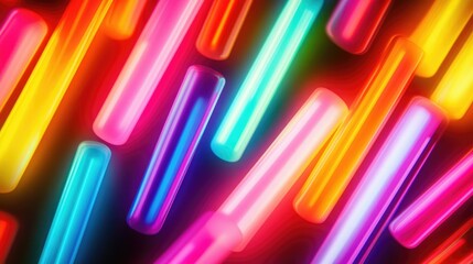 Vibrant neon tubes background.