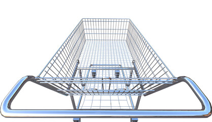 cart stainless steel on white background 3d 