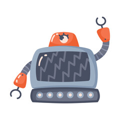Robot and Modern Electronic Humanoid Machine Vector Illustration