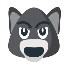 Wolf Face Vector Icon - Howling Canine Pack Hunter Isolated Sign