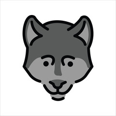 Wolf Face Vector Icon - Howling Canine Pack Hunter Isolated Sign