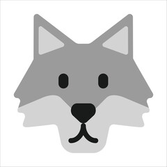 Wolf Face Vector Icon - Howling Canine Pack Hunter Isolated Sign