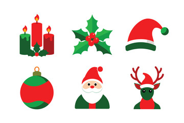 Christmas vector element bundle set