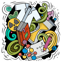 Science cartoon vector doodle design