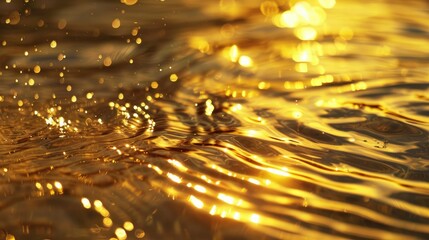 Golden Water Ripples and Shimmering Reflections