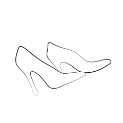 pair of shoes. outline hand drawn sketch