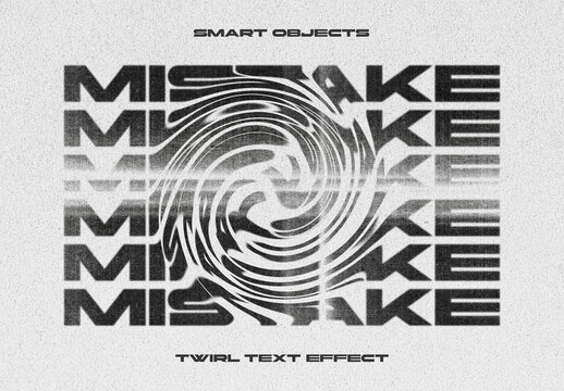 Distort Twirl Text Effect Mockup