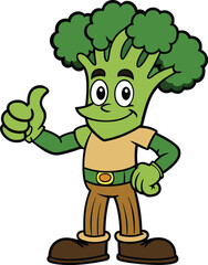 Fototapeta premium Broccoli Mascot Thumbs Up 