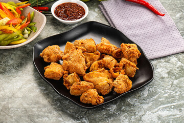 Golden crispy Breaded calamari snack