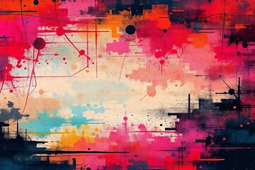 Grunge background with splashes