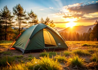 Lightweight Tent Mockup for Outdoor Adventures - Customizable  Design Displayed in Macro Photography Setting, Ideal for Camping and Promotional Use, Showcasing Versatility and Functionality