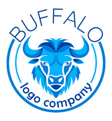 buffalo logo creative and original for your business or company logotype vector illustration