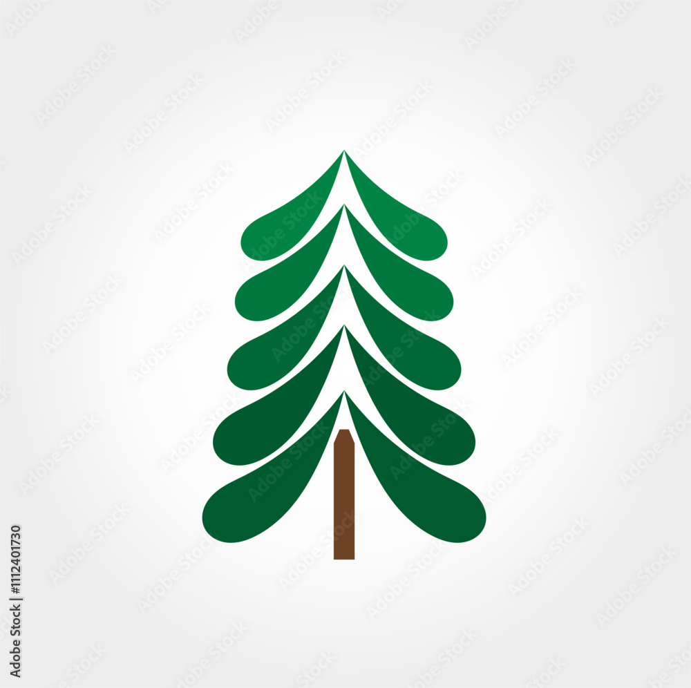 Wall mural christmas tree shape icon. christmas tree symbol design element. vector illustration.
