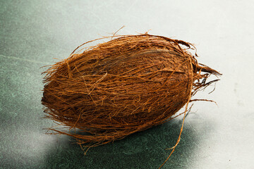 Natural exotic brown hairy coconut