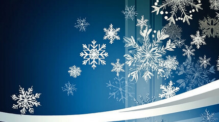 Fancy snowflakes on blue background