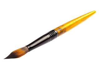 a paint brush with a black handle