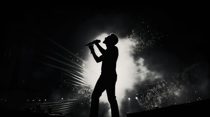 singer music black and white