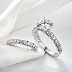 engagement diamond wedding ring group on white,isolate