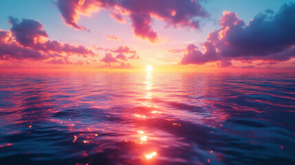 Obraz premium crystal-clear lake reflecting the vibrant colors _0489