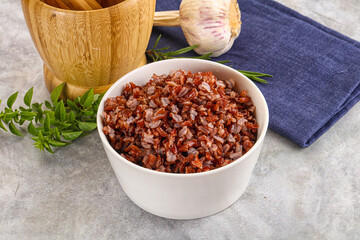 Red steamed rubine rice garnish