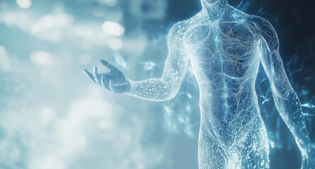 Human Body Hologram with Medical and Scientific Elements