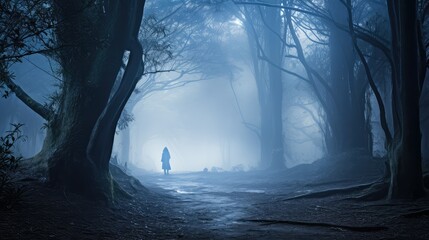 mystery blue mist background