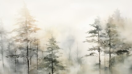 scene water color trees