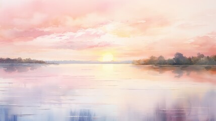 Fototapeta premium suntranquil blush water color
