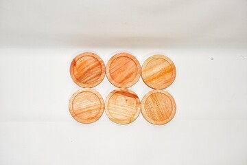 Wooden Plate isolated on white background with a 45 degree angle setup