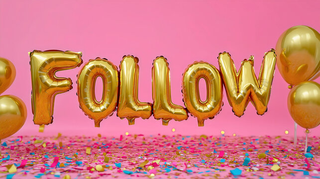 Golden number celebration banner with confetti, symbolizing a social media milestone, perfect for thanking followers and celebrating online community achievements