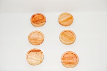 Wooden Plate isolated on white background with a 45 degree angle setup