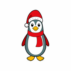 penguin with santa hat