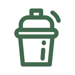 Design of packaging icons for beverages and food containers featuring a drink cup with lid