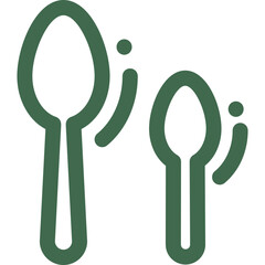 Visual representation of packaging icons featuring spoon designs for various culinary uses