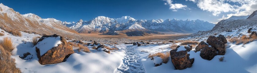 Fototapeta premium Capture stunning landscapes with Midjourneys wide-angle lens, Bring your Cardiovascular Health topic to life with Midjourneys creativity